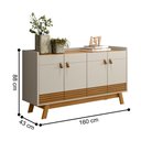 Ver imagem 2 de Conjunto Sala Cristaleira e Aparador Akron Nature Off-white