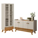 Ver imagem 1 de Conjunto Sala Cristaleira e Aparador Akron Nature Off-white