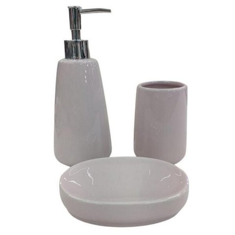Jogo de Banheiro Pale Soft com 3 Peças Rosa Bebê – Mimo Style