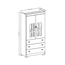Ver imagem 3 de Guarda Roupa Infantil New Katatau 2 Portas 3 Gavetas Branco Brilho