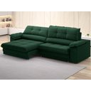 Ver imagem 1 de Sofá com Carregador USB Retrátil Reclinável Montreal 2,90m Velosuede Verde - NETSOFAS
