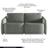 Sofá Cama Modulado Retrátil e Reclinável Varsóvia 216cm Linho Cinza Chumbo G33 - Gran Belo - 7