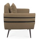 Ver imagem 4 de Kit 02 Poltronas Mari Suede Marrom Rato Pés Palito de Ferro Preto - D’Rossi