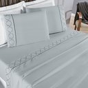 Ver imagem 4 de Jogo de Cama 300 Fios Bordado King Infinity 04 Peças - Cinza Bia Enxovais