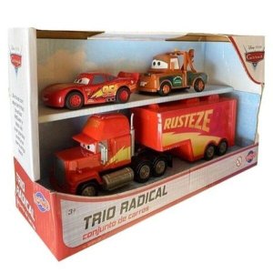 Conjunto Carrinhos Trio Mcqueen Mate e Mack Carros Disney Toyng