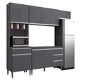 Ver imagem 2 de Cozinha Modulada Completa Andréia 240 Cm com Tampo Cinza Ajl