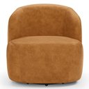 Ver imagem 5 de Sofá 3 Lugares 205cm com Poltrona Giratória Orgânica Heidy F04 Couríssimo Whisky - Lyam Decor