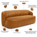 Ver imagem 6 de Sofá 3 Lugares 205cm com Poltrona Giratória Orgânica Heidy F04 Couríssimo Whisky - Lyam Decor