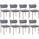 Ver imagem 1 de Kit 08 Cadeiras Estofadas para Sala de Jantar Melina Base Arena L02 Suede Cinza - Lyam Decor