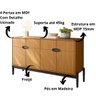 Buffet 4 Portas 140cm Intense com Pés de Madeira - Movelove - 3