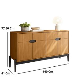 Buffet 4 Portas 140cm Intense com Pés de Madeira - Movelove - 4