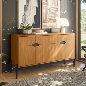 Buffet 4 Portas 140cm Intense com Pés de Madeira - Movelove