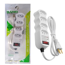 Filtro de Linha 1m 4 Tomadas Profiss~ Branco Ilumi - 1