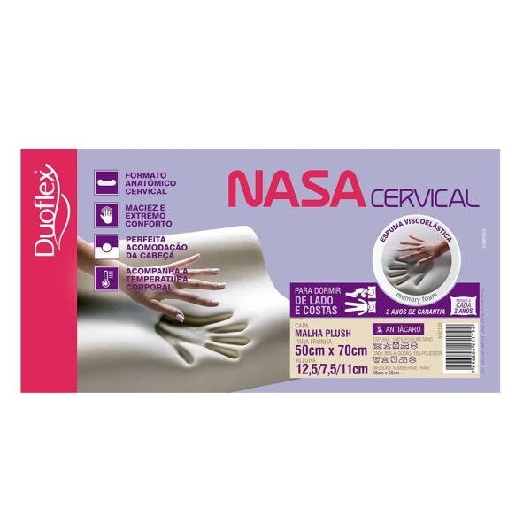Kit 2 Travesseiros NASA Viscoelástico Cervical Duoflex - 3
