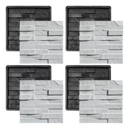 Kit 4 Formas 3d Abs - Pedra Ferro 30x30 Cm Placa Gesso Cimento - 1