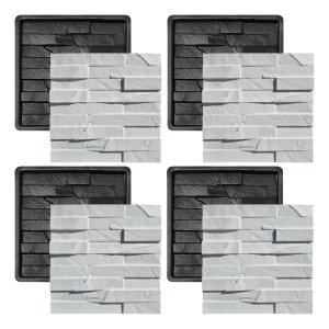 Kit 4 Formas 3d Abs - Pedra Ferro 30x30 Cm Placa Gesso Cimento