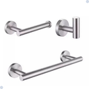 Ver imagem 2 de Kit Acessórios para Banheiro Aço Inox Escovado Fosco Acabamento Redondo 4 Peças