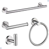Kit Acessórios para Banheiro Aço Inox Escovado Fosco Acabamento Redondo 4 Peças - 1
