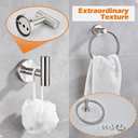 Ver mais imagens de Kit Acessórios para Banheiro Aço Inox Escovado Fosco Acabamento Redondo 4 Peças