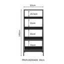 Ver imagem 4 de Conjunto Escritório Home Office com Mesa Industrial + Estante Escada Rustic/preto Madesa
