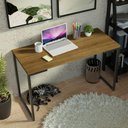 Ver imagem 6 de Conjunto Escritório Home Office com Mesa Industrial + Estante Escada Rustic/preto Madesa