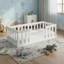 Ver imagem 1 de Cama Montessoriana de Madeira Infantil Solteiro com Colchão - Branco