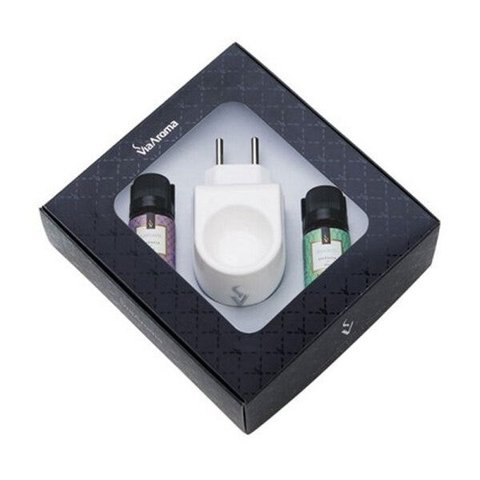 Kit Presente Aromatizador Elétrico Standard com 2 Essências Via Aroma - Bamboo e Lavanda