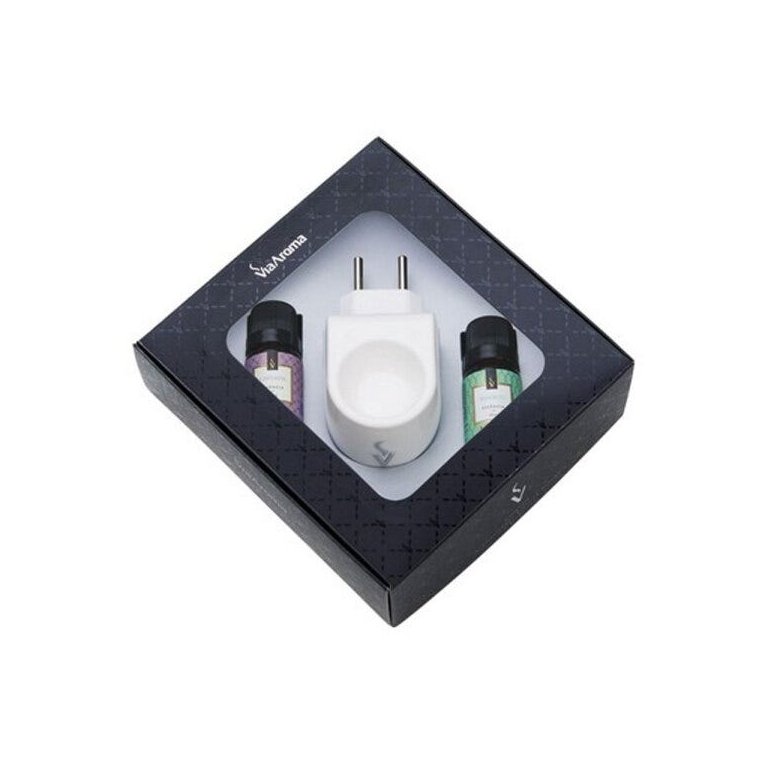 Kit Presente Aromatizador Elétrico Standard com 2 Essências Via Aroma - Bamboo e Lavanda
