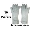 Luva Soldador de Couro Raspa Longa Pedreiro com 10 Pares - Proteloja Epi`S - Cinza Claro - Unico - 1