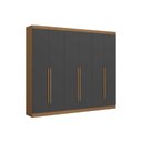 Ver imagem 2 de Guarda Roupa Casal 6 Portas e 3 Gavetas T580 Canela/grafite - Kappesberg