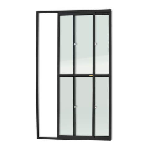 Porta Balcão Alumínio 2F.210 x 150 V.Liso Preto Brimak
