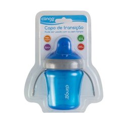 Copo De Treinamento Bebe Transferência Infantil Clingo Azul 6+ 200 ml Com Tampa C2223 Menino - 2
