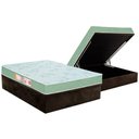 Ver imagem 1 de Cama Box Baú Casal: Colchão Espuma D33 Castor Sleep Max Duplo + Base CRC Suede Brown(138x188)