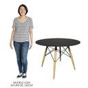 Ver imagem 5 de Mesa de Jantar 4 Lugares Redonda 120cm Tampo MDF Pés Eiffel Paris R02 Preto - Mpozenato