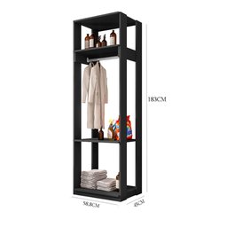 Guarda Roupa Roupeiro Modulo Titan com 3 Prateleiras Moveis Leão - 3