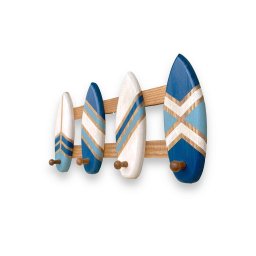 Porta Chaves e Cabideiro Prancha Azul Marinho 40 Cm Decoração de Praia em Madeira - 3