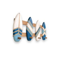 Porta Chaves e Cabideiro Prancha Azul Marinho 40 Cm Decoração de Praia em Madeira - 4