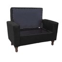 Ver imagem 2 de Recamier Baú Félix 140cm Suede Preto Dominic Decor Felix