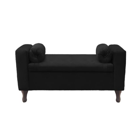 Recamier Baú Félix 140cm Suede Preto Dominic Decor Felix