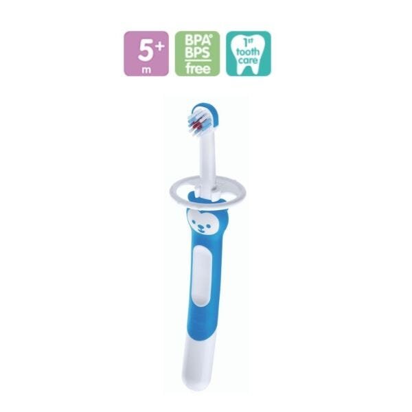 Escova De Dentes Mam Infantil Macia 5+ Training Brush 8213 Azul Menino Unitária - 3