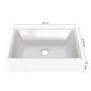 Ver imagem 4 de Cuba Pia para Sobrepor Retangular Mármore Sintético 40cm Isa - Branco
