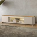 Ver imagem 2 de Rack para Sala de Estar Tv 85 Pol com Led Elysia L05 Tauari Off White Fosco - Lyam Decor