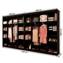 Ver imagem 5 de Closet Casal em L Ele e Ela 4 Metros 16 Prateleiras 4 Cabideiros Preto Fosco - Panorama Móveis