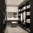 Ver imagem 4 de Closet Casal em L Ele e Ela 4 Metros 16 Prateleiras 4 Cabideiros Preto Fosco - Panorama Móveis