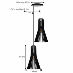 Pendente Duo - Short Funnel - Preto - 2 Pendente Duo - Short Funnel - Preto - 2