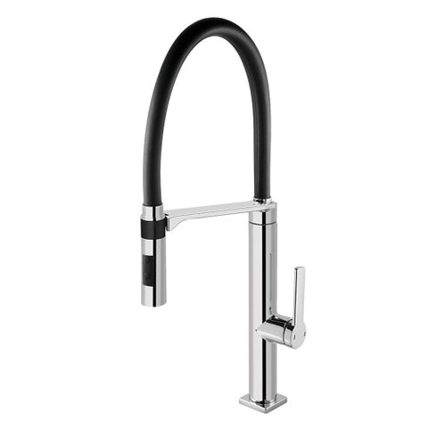 Torneira Misturador Monocomando Docol Doc 695757 de Bancada Cromada-preta