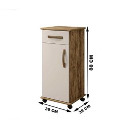 Balcão de Cozinha Tampo Mdf 1 Porta 1 Gaveta Palmas Arte Móveis Ipê / Off White - 2