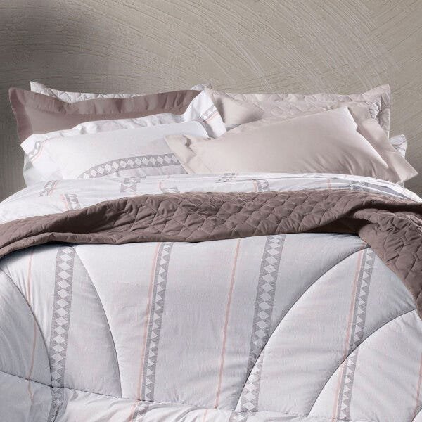 Jogo de cama lençol casal 100%algodão 180 fios Altenburg Marrom - 1