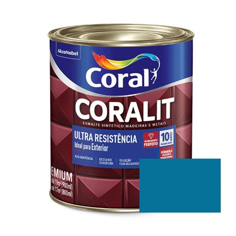Esmalte Coralit Ultra Resistência Alto Brilho Azul Mar 3,6 Litros Coral