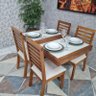 Sala de Jantar Mesa Elástica Ipê com 4 Cadeiras Camélia - 1